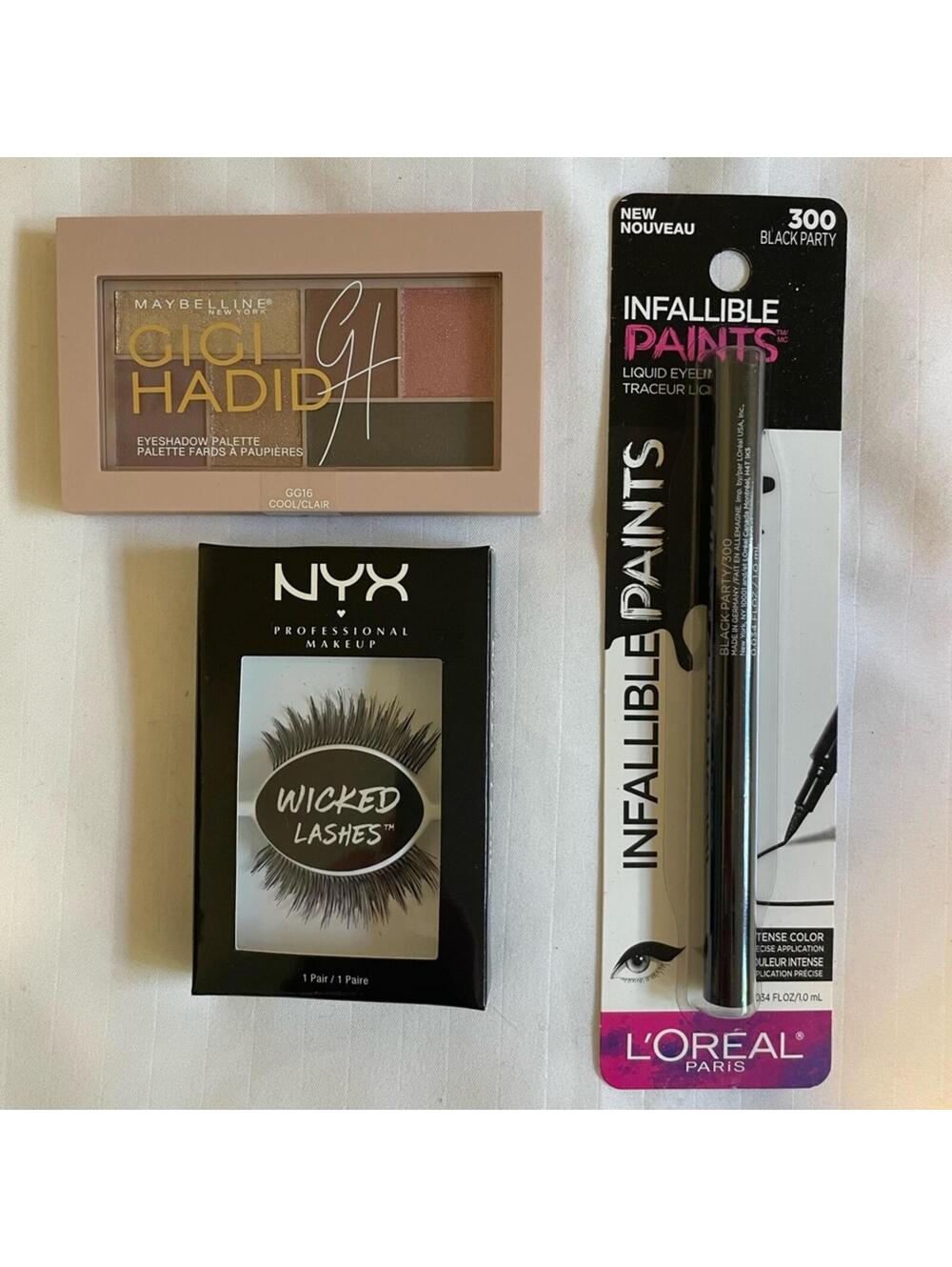 Eye Bundle! NYX Lashes, Maybelline Eyeshadow Palette, L’Oreal Eyeliner